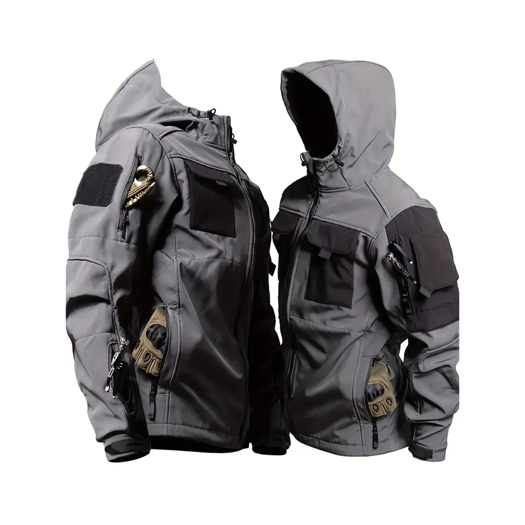 Close-up of fleece lining and windproof fabric

