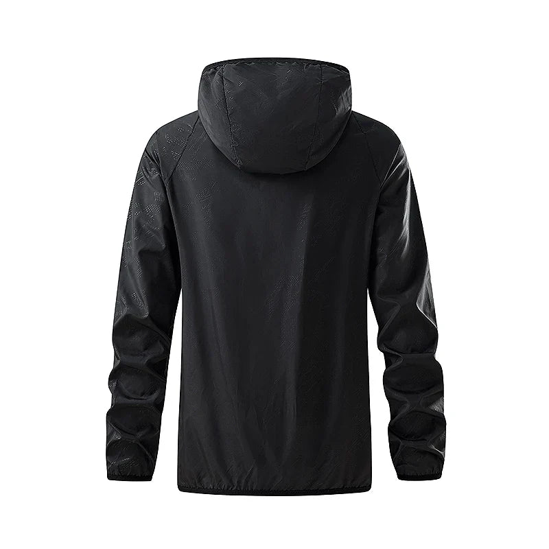 Jacket packed into carrying pouch – compact view

